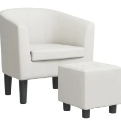 vidaXL Fauteuil avec repose-pied similicuir