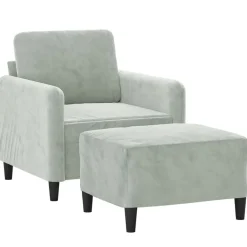 Canapés-vidaXL Fauteuil avec repose-pied Rose 60 cm Velours
