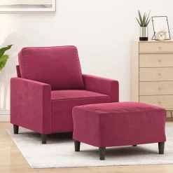 vidaXL Fauteuil avec repose-pied 60 cm Velours