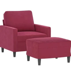 vidaXL Fauteuil avec repose-pied 60 cm Velours