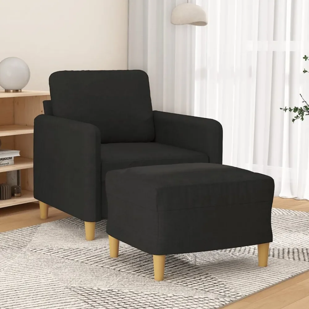 vidaXL Fauteuil avec repose-pied 60 cm Tissu