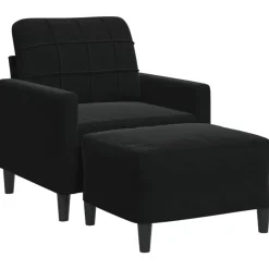 vidaXL Fauteuil avec repose-pied 60 cm Velours