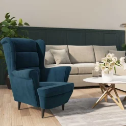 Fauteuils Et Chaises-vidaXL Fauteuil velours Bleu