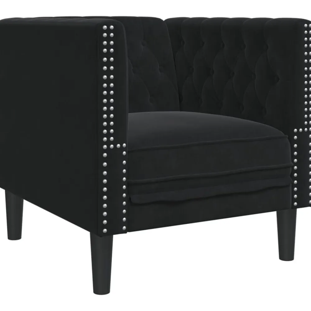 vidaXL Fauteuil Chesterfield velours