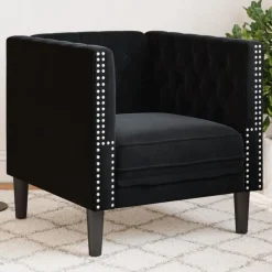 vidaXL Fauteuil Chesterfield velours