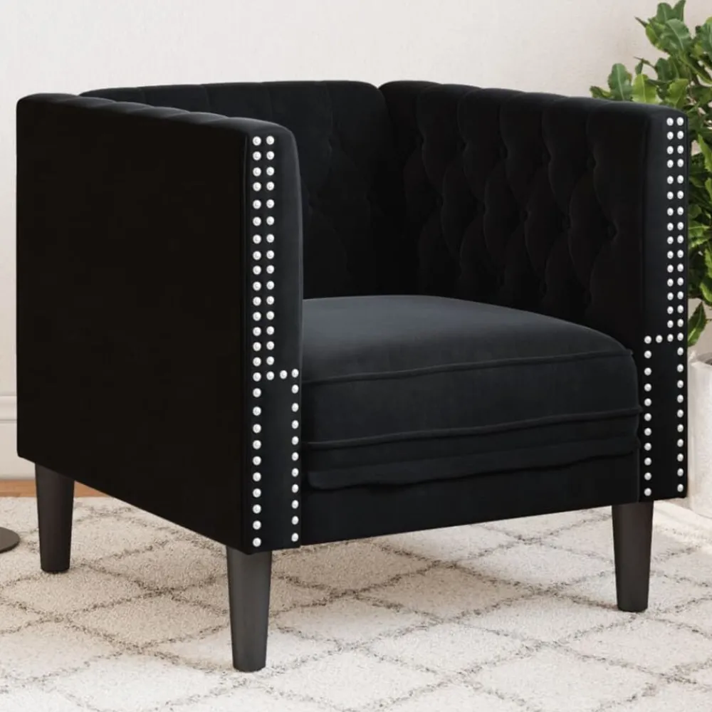 vidaXL Fauteuil Chesterfield velours
