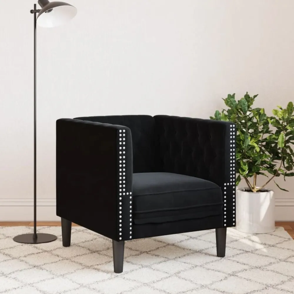 vidaXL Fauteuil Chesterfield velours