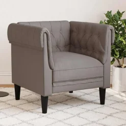 vidaXL Fauteuil Chesterfield tissu