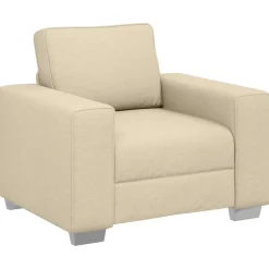 vidaXL Fauteuil Crème 100 cm tissu
