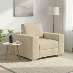vidaXL Fauteuil Crème 100 cm tissu