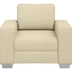 vidaXL Fauteuil Crème 100 cm tissu
