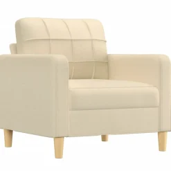 vidaXL Fauteuil Crème 60 cm Tissu