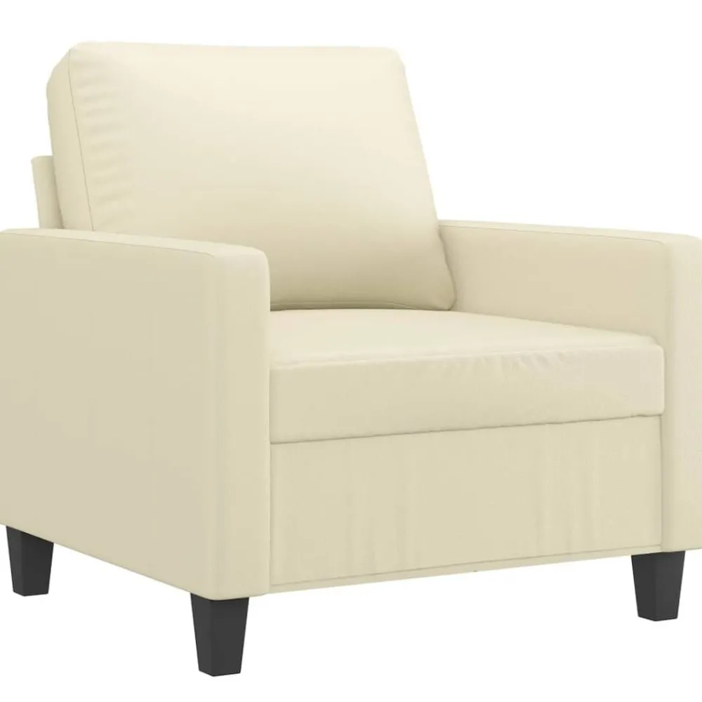 Accessoires Pour Canapés|Canapés-vidaXL Fauteuil Crème 60 cm Similicuir Crème