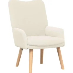 Fauteuils Et Chaises-vidaXL fauteuil Crème 63 x 67 x 94 cm Cr&egrave;me