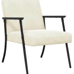 Fauteuils Et Chaises-vidaXL fauteuil Crème 59 x 75 x 78 cm Velours Cr&egrave;me