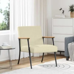 vidaXL fauteuil Crème tissu