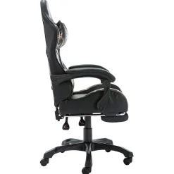 Meubles De Bureau-vidaXL Fauteuil de jeux vidéo repose-pied Noir/camouflage Similicuir