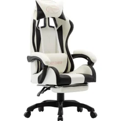 vidaXL Fauteuil de jeux vidéo et repose-pied Similicuir