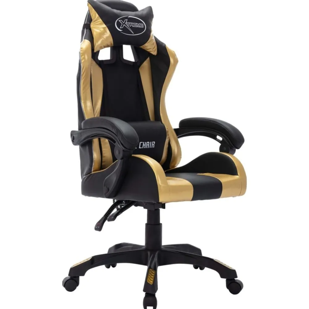 vidaXL Fauteuil de jeux vidéo avec LED RVB Similicuir