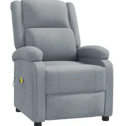 Fauteuils Et Chaises-vidaXL Fauteuil de massage Tissu Gris clair