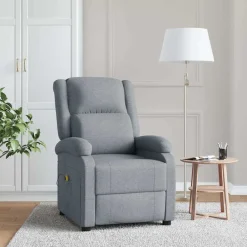 Fauteuils Et Chaises-vidaXL Fauteuil de massage Tissu Gris clair