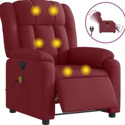 vidaXL Fauteuil de massage inclinable électrique Tissu