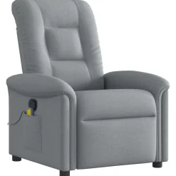 Fauteuils Et Chaises-vidaXL Fauteuil de massage inclinable Tissu Gris clair