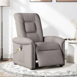 Fauteuils Et Chaises-vidaXL Fauteuil de massage inclinable électrique Tissu Taupe