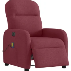 Fauteuils Et Chaises-vidaXL Fauteuil de massage inclinable électrique Tissu Rouge bordeaux