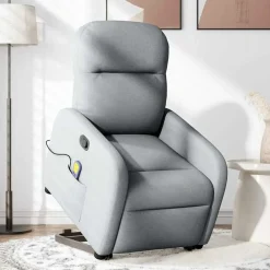 Fauteuils Et Chaises-vidaXL Fauteuil de massage inclinable Tissu Gris clair