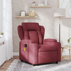 Fauteuils Et Chaises-vidaXL Fauteuil de massage inclinable Tissu Rouge bordeaux