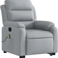 Fauteuils Et Chaises-vidaXL Fauteuil de massage inclinable Tissu Gris clair