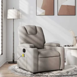 Fauteuils Et Chaises-vidaXL Fauteuil de massage inclinable Tissu Taupe