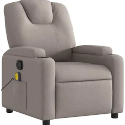 Fauteuils Et Chaises-vidaXL Fauteuil de massage inclinable Tissu Taupe