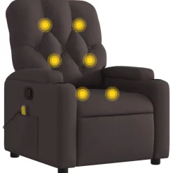 Fauteuils Et Chaises-vidaXL Fauteuil de massage inclinable Tissu Marron foncé