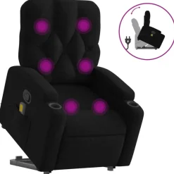 Fauteuils Et Chaises-vidaXL Fauteuil de massage inclinable Tissu Noir