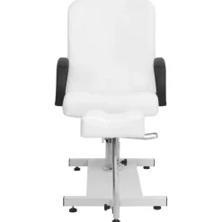 vidaXL Fauteuil de massage et repose-pied Blanc 127x60x98cm Similicuir