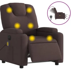 vidaXL Fauteuil de massage inclinable électrique Tissu