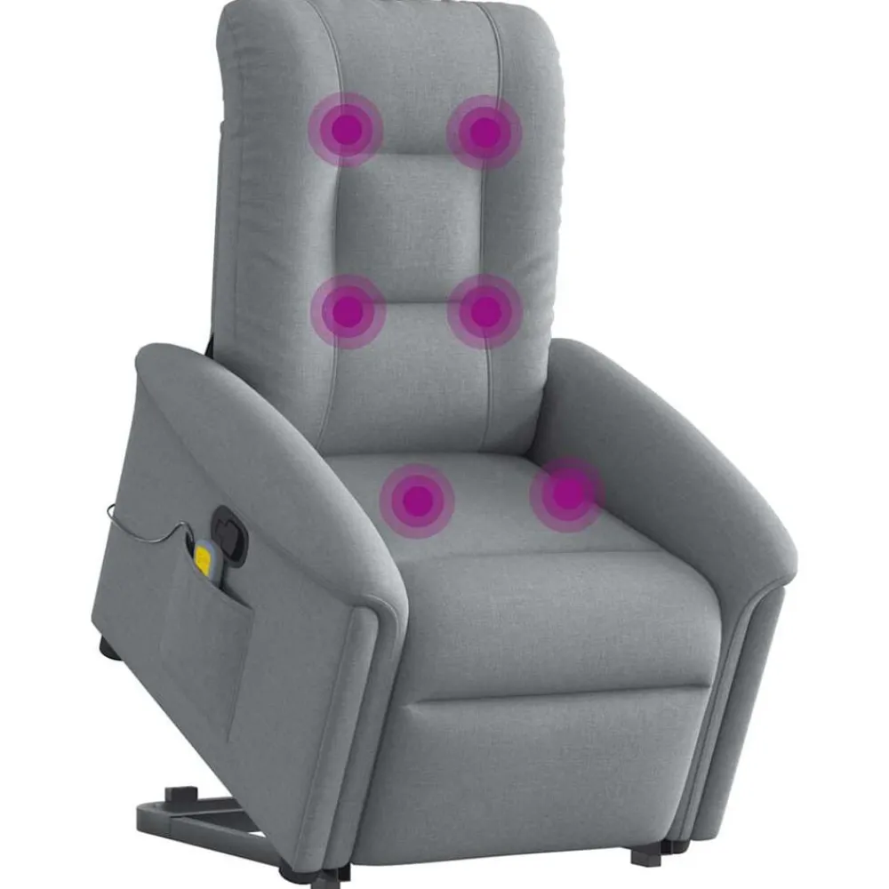 Fauteuils Et Chaises-vidaXL Fauteuil de massage inclinable Tissu Gris clair