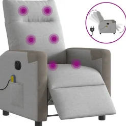 vidaXL Fauteuil de massage inclinable électrique tissu