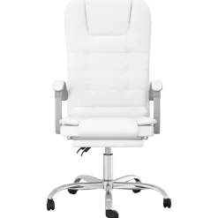 Meubles De Bureau-vidaXL Fauteuil de massage inclinable de bureau Similicuir Blanc