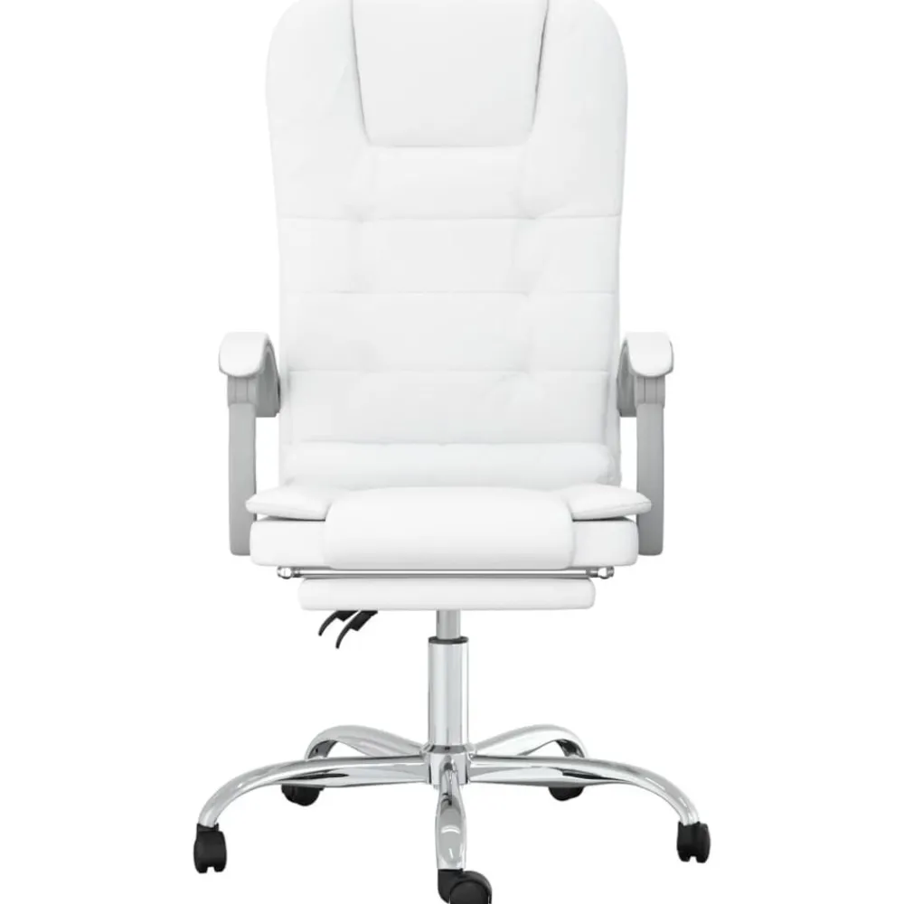 Meubles De Bureau-vidaXL Fauteuil de massage inclinable de bureau Similicuir Blanc