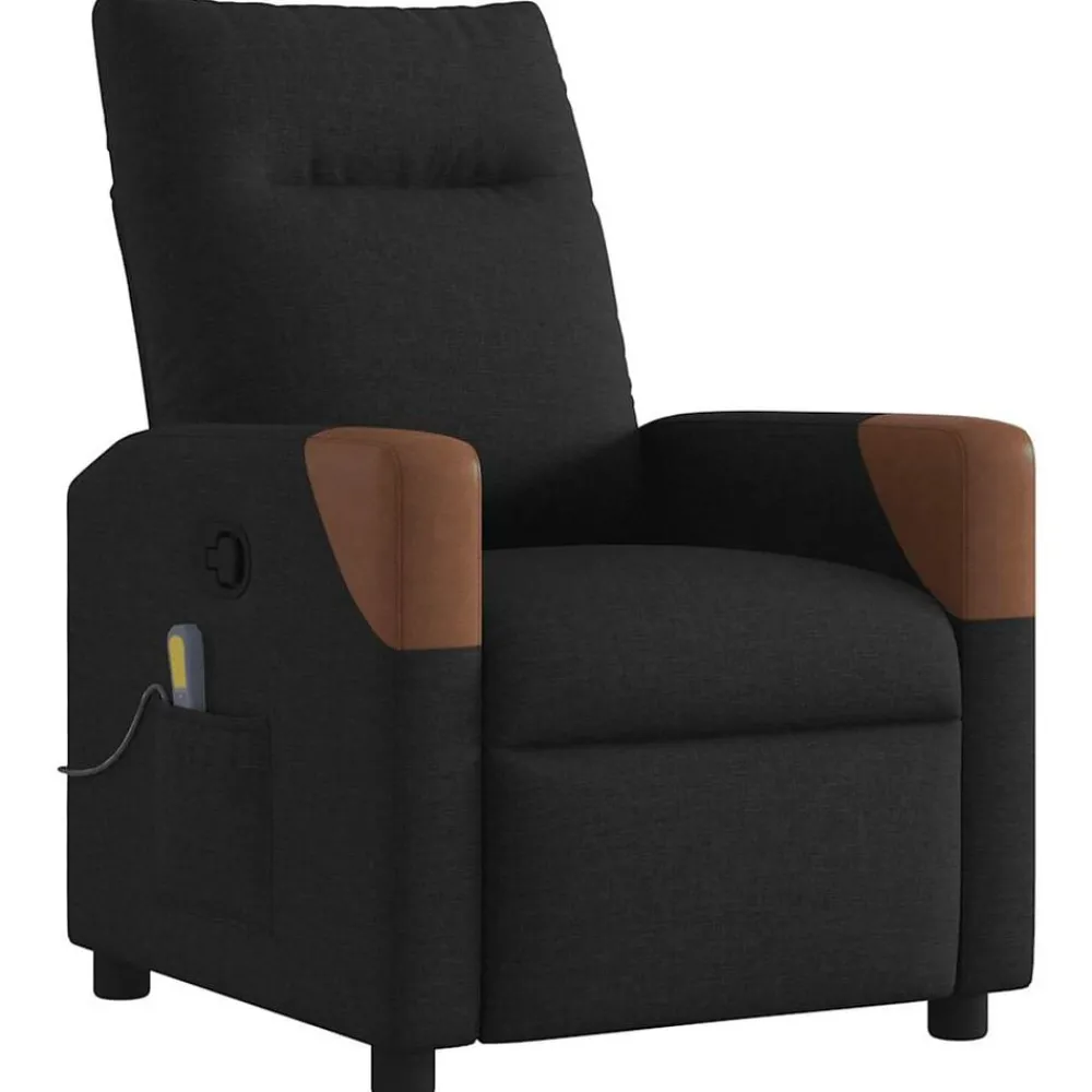 Fauteuils Et Chaises-vidaXL Fauteuil de massage inclinable Tissu Noir