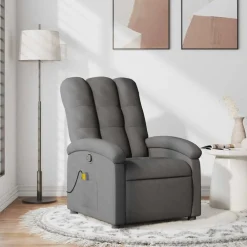 Fauteuils Et Chaises-vidaXL Fauteuil de massage inclinable Tissu Gris foncé