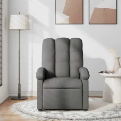 Fauteuils Et Chaises-vidaXL Fauteuil de massage inclinable Tissu Gris foncé