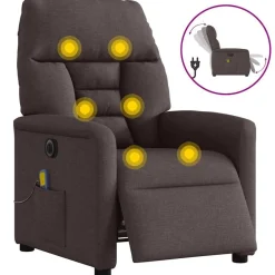 vidaXL Fauteuil de massage inclinable électrique Tissu