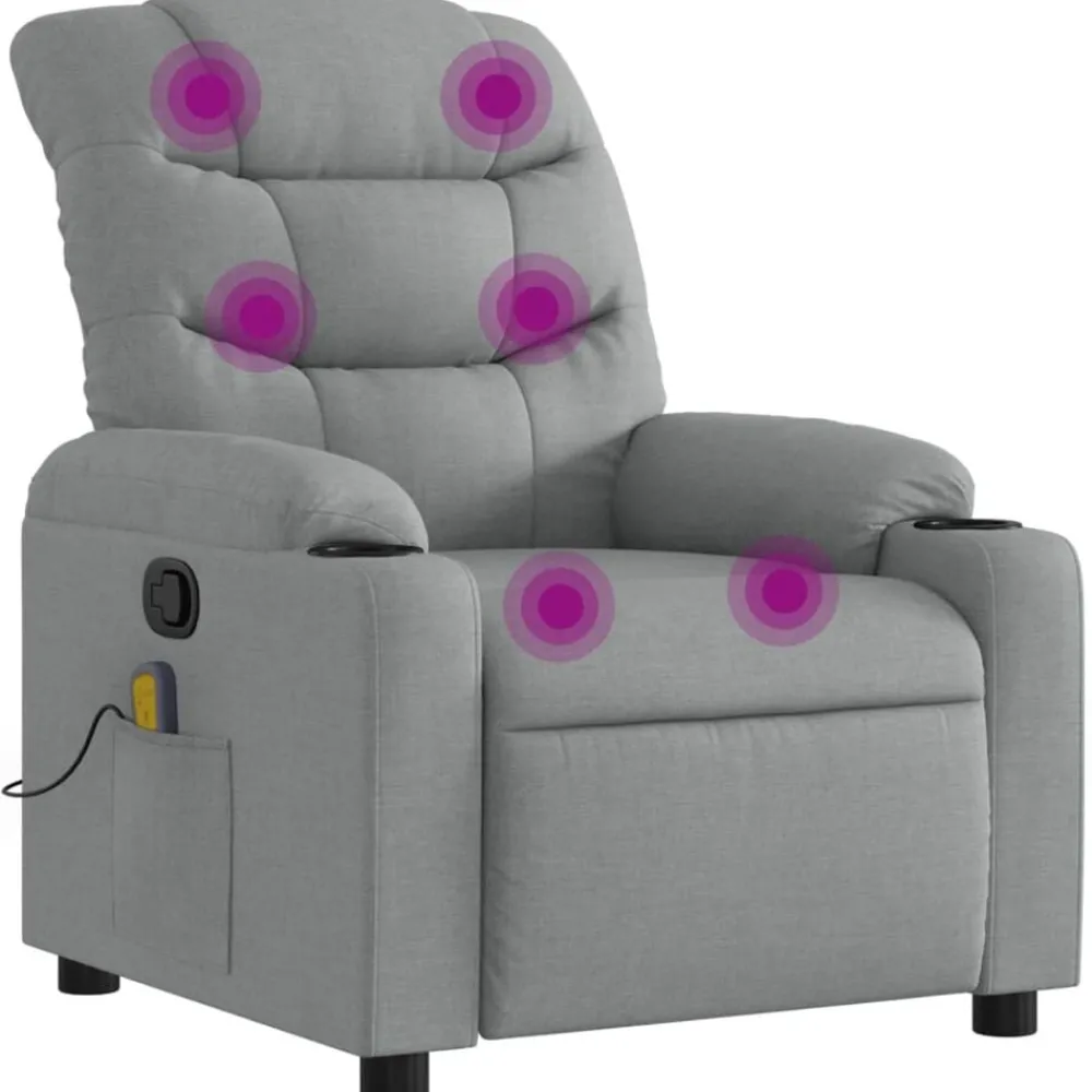 vidaXL Fauteuil de massage inclinable Tissu