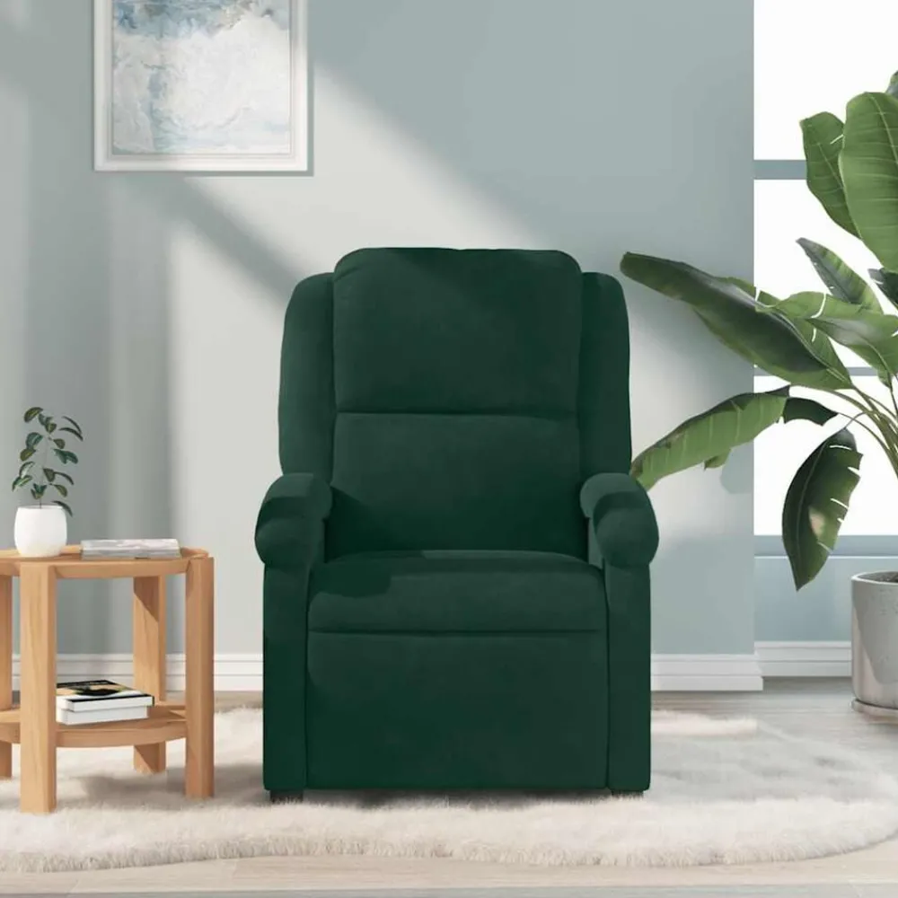 Fauteuils Et Chaises-vidaXL Fauteuil de massage inclinable velours Vert foncé