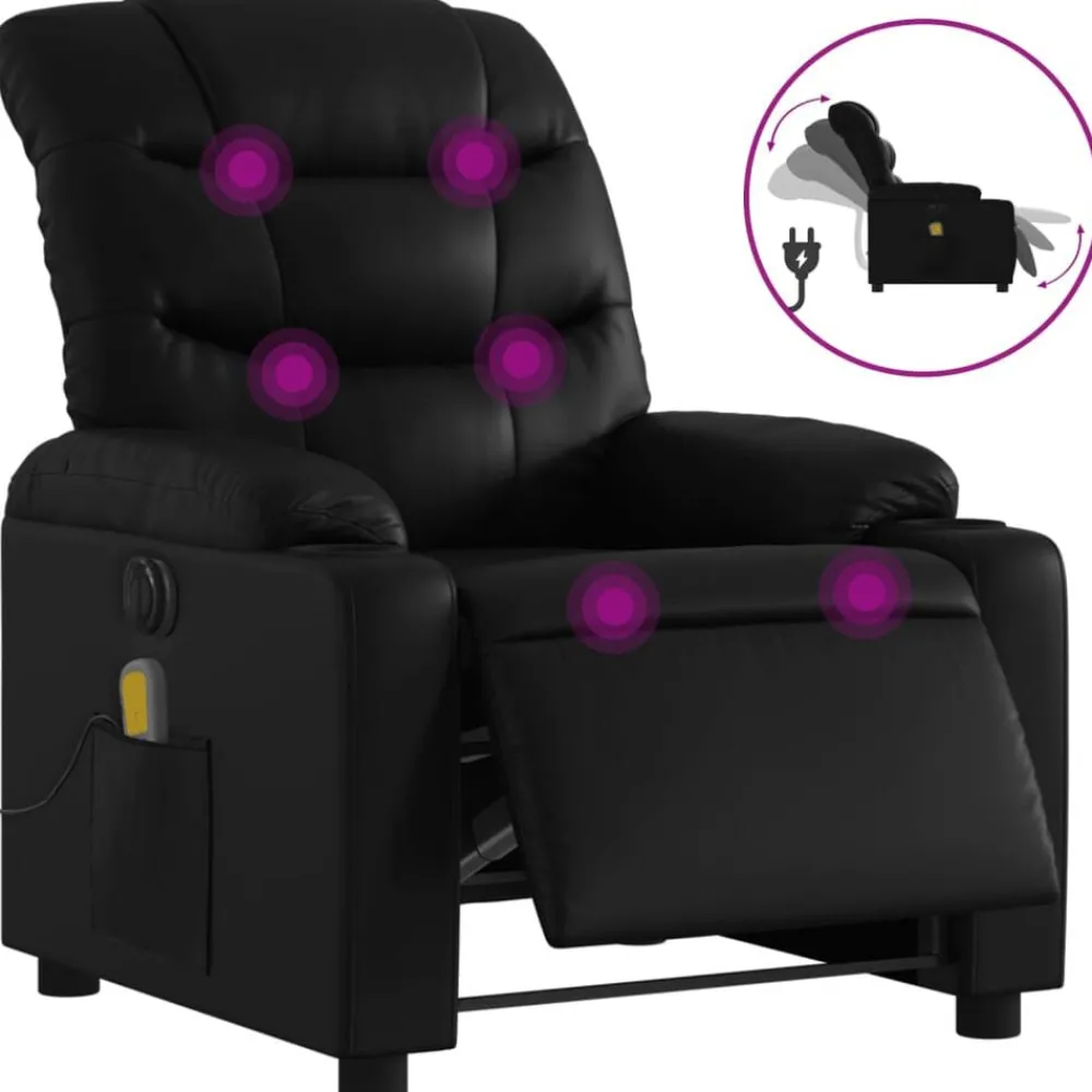 vidaXL Fauteuil de massage inclinable électrique similicuir