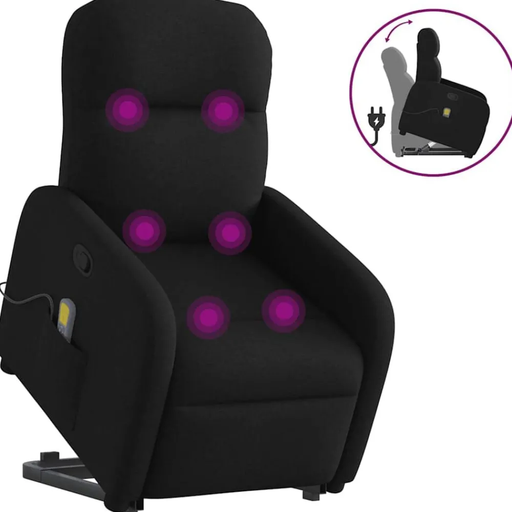 Fauteuils Et Chaises-vidaXL Fauteuil de massage inclinable Tissu Noir